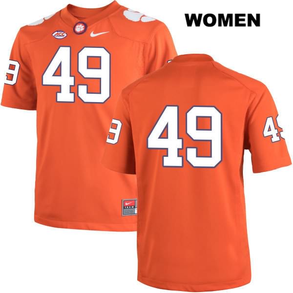Women's Clemson Tigers #49 Richard Yeargin Stitched Orange Authentic Nike No Name NCAA College Football Jersey KPC3146JR